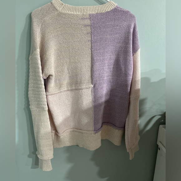 NWT Mystree Lilac/Cream/Blush Color Block Sweater - Picture 4 of 4